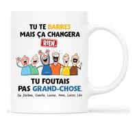 Mug Personnalisé Prénom - Tu Te Barres Mais Ça Changera Rien - Cadeau Rigolo Collègue, Idée Cadeau Départ Collègue, Cadeau Retraite, Tasse Depart, Mug Amitie, Mug Drôle