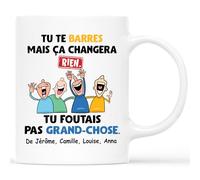 Mug Personnalisé Prénom - Tu Te Barres Mais Ça Changera Rien - Cadeau Rigolo Collègue, Idée Cadeau Départ Collègue, Cadeau Retraite, Tasse Depart, Mug Amitie, Mug Drôle
