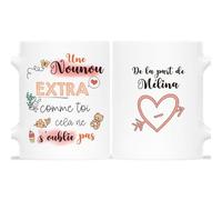Mug Personnalisé Prénom - Une Nounou Extra Comme Toi Cela Ne s'Oublie Pas - Cadeau Nounou, Cadeau Nounou Original, Idee Cadeau Nounou, Merci Nounou Cadeau, Mug Super Nounou