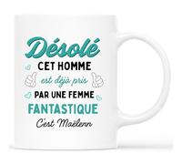 Mug Personnalisé Texte - Cet Homme Est Déjà Pris - Cadeau Saint Valentin Pour Homme, Cadeau Pour Son Amoureux, Tasses Saint Valentin, Tasses Coeur, Tasse Couple Amoureux