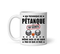 Mug pétanque humour ma technique top secrète bouliste boules Tasse pétanque