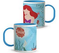 Mug Petite Sirène Mug personnalisé avec nom. Tasses en plastique pour enfants. Tasses originales pour les cadeaux. Mugs Disney Couleurs variées. La Petite Sirene