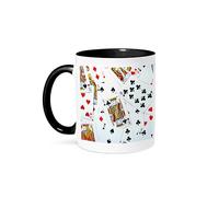 Mug Photo De Cartes À Jouer Dispersées - Pour Les Joueurs De Jeux De Cartes, Par Exemple, Poker, Bridge, Casino, Soirée À Las Vegas 330Ml Tasse Céramique Impression Tasses Pour Lait Collègue Eau