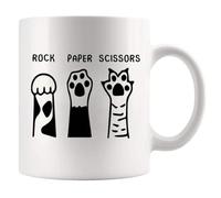 Mug Pierre-feuille-ciseaux Amoureux des chats Tasse Amie 2 pièces / 330 ml | Robuste Tasses Léger Mugs DéPart NoëL