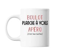 Mug Planche À Voile C'est Ma Routine Blanc Tasse Humour
