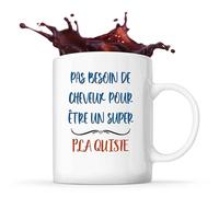 Mug Plaquiste Pas Besoin de Cheveux | Tasse Cadeau Travail Métier Départ Retraite Collègue Anniversaire Noël