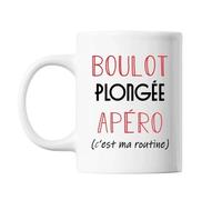 Mug Plongée C'est Ma Routine Blanc Tasse Humour