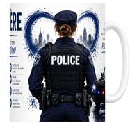 Mug Policière - Des Choix Courageux pour un Monde Plus Sûr - 330 ml