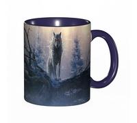 Mug porcelaine fine"Illustration de Fenrir le loup de glace géant de la mythologie nordique. Il est un fils de Loki et il Mug humour pour collègue, amis, copains, frères et soeurs |Mug original avec
