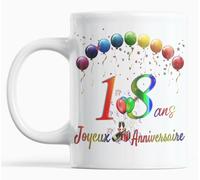 Mug pour fête d'anniversaire idée Cadeau Plaisir d'offrir Joyeux Anniversaire 18 ans