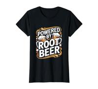Mug « Powered by Root Beer » T-Shirt Graphique avec Valeur, Femme, Noir, XS