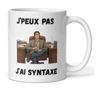 Mug prof de français - “J’peux pas, j’ai syntaxe” - Tasse cadeau professeur - Cadeau original pour prof, enseignant, littéraire, tasse café ou thé - Idée cadeau fin d’année, rentrée, anniversaire