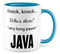 Mug programmeur cadeau Knock, knock... Who's there? very long pause JAVA, tasse à café IT programmeur travail formation bureau, idée cadeau collègue équipe tasse à café