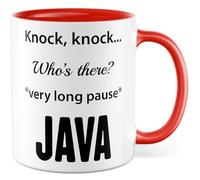 Mug programmeur cadeau Knock, knock... Who's there? very long pause JAVA, tasse à café IT programmeur travail formation bureau, idée cadeau collègue équipe tasse à café