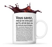Mug Psychologue Homme Bon ou Mauvais Blanc | Tasse humour métier imprimée en France