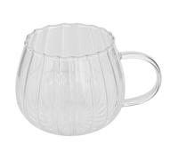 Atmosphera - Tasse Mug Pumpkin Transparente - 35 cl, Verre Strié, Forme Citrouille - Pour Boisson Chaude, Café, Thé, Art de la Table