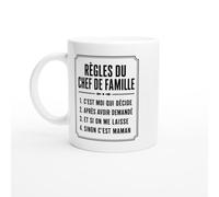 Mug Règles du Chef de Famille C'Est Moi Qui Décide Après Avoir Demandé | Tasse Fun Tribu - Idée Cadeau Originale