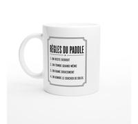 Mug Règles du Paddle On Reste Debout On Tombe Quand Même On Rame Doucement | Mug Fun Amateur de Paddle - Idée Cadeau Originale