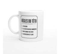 Mug Règles du Têtu J'Ai Raison Si J'Ai Tort Voir Règle Numéro un | Mug Drôle Têtu - Idée Cadeau Originale