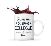 Mug - Rémi - Tasse Cadeau - Céramique - Blanc - Cylindrique