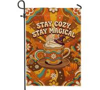 Mug rétro avec citation de sorcière d'automne Drapeau de jardin Halloween
