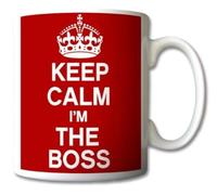Mug rétro avec inscription « Keep Calm and Carry on I'm The Boss »