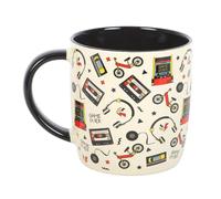 Mug rétro des années 80 | Icônes de jeu nostalgiques | Capacité de 350 ml | Passe au micro-ondes et au lave-vaisselle | Cadeau pour amateur de café des années 80 | Tasse à cassette