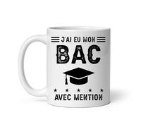 Mug Réussite diplôme Baccalauréat J'ai eu mon BAC avec mention Lycée Tasse