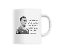 Mug Ribéry - LA FRENCH TOUCH - Le football c'est comme les échecs mais sans les dés - Céramique - Blanc