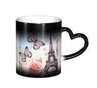 Mug romantique Paris papillon Eiffel ciel étoilé changeant de couleur, ajoutant une touche de magie à votre vie quotidienne