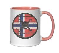 Mug rond en céramique avec drapeau norvégien Viking Rose