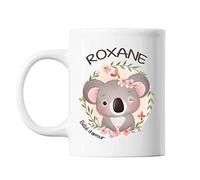 Mug Roxane Bébé d'amour Koala | Tasse prénom idée cadeau Humour Mignon pour enfant fille | Imprimé en France