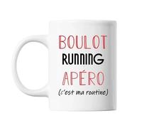 Mug Running C'est Ma Routine Blanc Tasse Humour