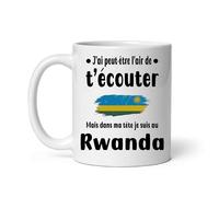 Mug Rwanda j'ai peut-être l'air de t'écouter humour voyage Tasse Rwanda