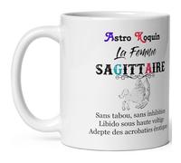Mug Sagittaire femme coquine - Tasse humour Signe Astro Sagittaire - Mug signe astrologique drôle - Qualité Cadeau Original Anniversaire Noël Fête fille collègue amie céramique 325ml petit déjeuner