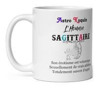 Mug Sagittaire Homme coquin - Tasse humour Signe Astro Sagittaire - Mug signe astrologique drôle - Qualité Cadeau Original Anniversaire Noël Fête garçon collègue ami céramique 325ml petit déjeuner