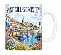 Mug Saint-Gilles-Croix-de-Vie - Le Port Sardinier - Céramique 330 ml