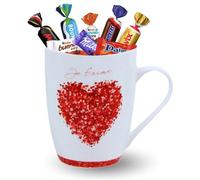 Mug Saint Valentin ""Je t'aime"" & 20 Chocolats Assortis (Kinder, Milka, Daim, Célébrations) | Prêt à Offrir pour Homme et Femme