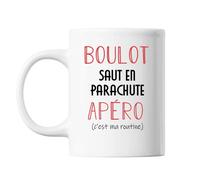 Mug Saut en Parachute C'est ma Routine Blanc | Tasse Humour