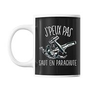 Mug Saut en parachute j'peux pas Noir