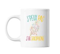 Mug Saxophone j'peux pas Blanc