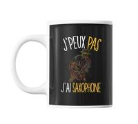 Mug Saxophone J'peux Pas Noir Tasse Cadeau Personnalisé