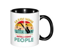 Mug Saxophone Rétro : L'Instrument des Gens Intelligents Multicoloré Cadeau d'anniversaire Tasse en Céramique Rigolo Fun Saint Valentin Tasses À Café 11Oz