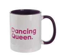 Mug Say It with Songs blanc extérieur/violet à l'intérieur - Dancing Queen - ABBA - Scannez le code QR et jouez sur Spotify, YouTube et plus encore - Articles ménagers, cuisine, thé, café et tasse