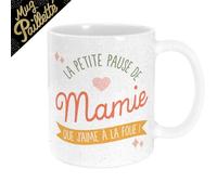 Mug - STC - La petite pause de mamie - Céramique - Blanc - Vintage