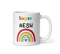Mug super AESH arc-en-ciel tasse AESH femme école fin d'année scolaire