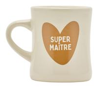 Mug Super Maître Marron, Écru TU