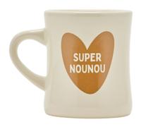 Mug Super Nounou Marron, Écru TU