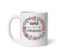 Mug super orthophoniste femme fleurs Tasse orthophoniste femme
