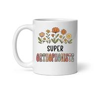 Mug super orthophoniste fleurs boho Tasse orthophoniste femme